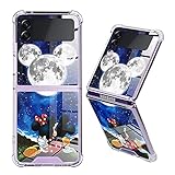 cuwana for Samsung Galaxy Z Flip 3 5G Case (2021) Cute Mickey Minnie Cartoon Clear Edges Slim Soft T