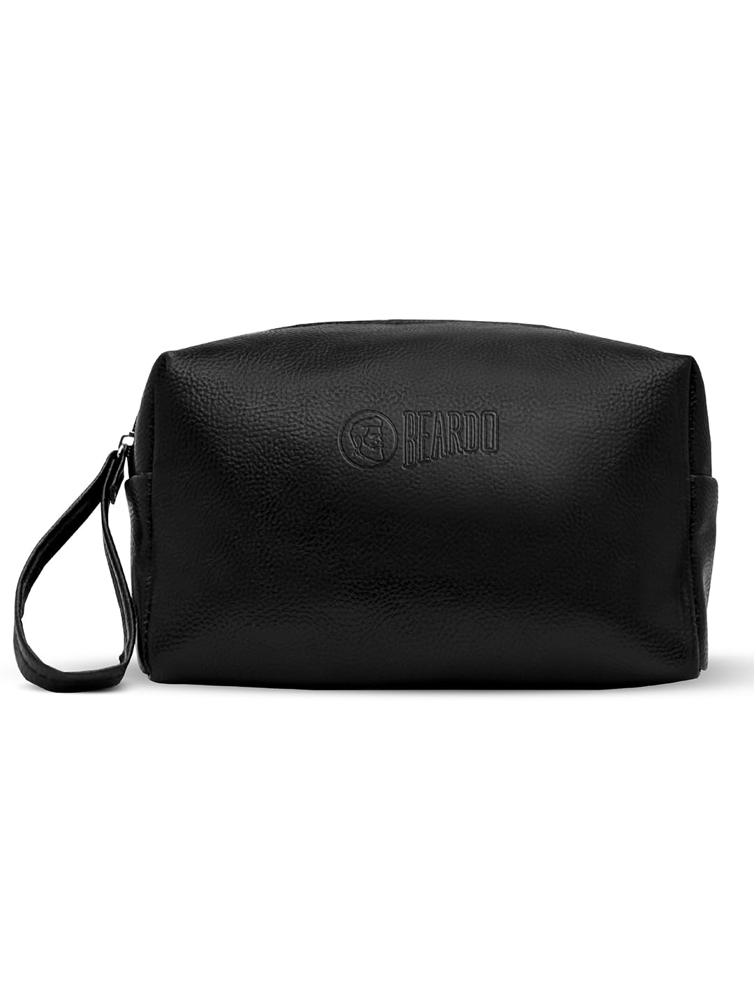 BEARDO Travel Friendly Pouch For Accessories|Stylish Toiletry Organizer Kit For Men & Women|Vegan Leather Waterproof Kit For Travel Essentials Cosmetic Bag,Unisex-Adults, 22x 15 x15 Centimeters, Black