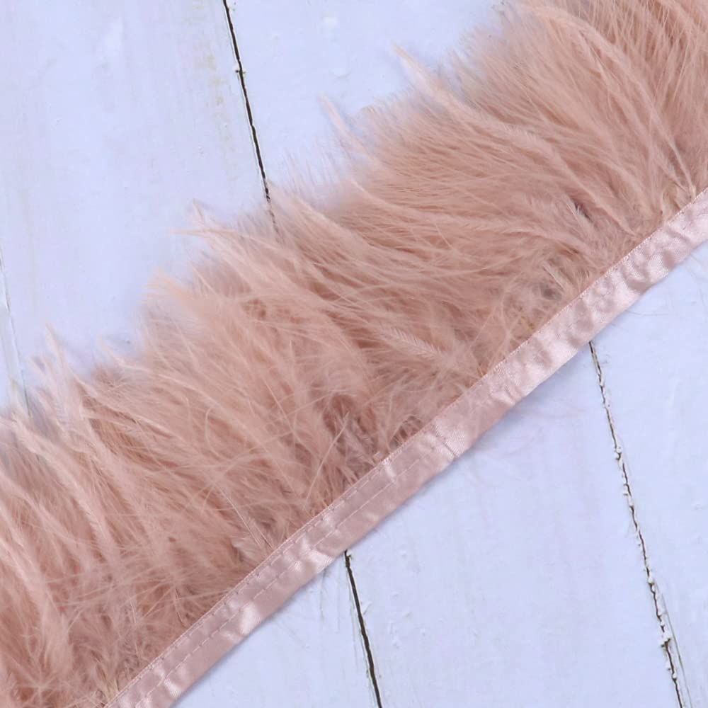 1 metro di piume di tacchino di struzzo Trim 10-13 cm nastro di piume per abiti da sposa decorazione accessori per artigianato da cucire-nero, 5 metri