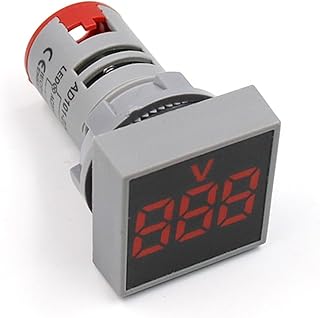 22MM AC 60-500V 0-100A Voltmeter Voltage Meter Indicator Light Digital LED Ammeter Ampermeter Currrent 1Pcs (Color : Red Voltmeter)