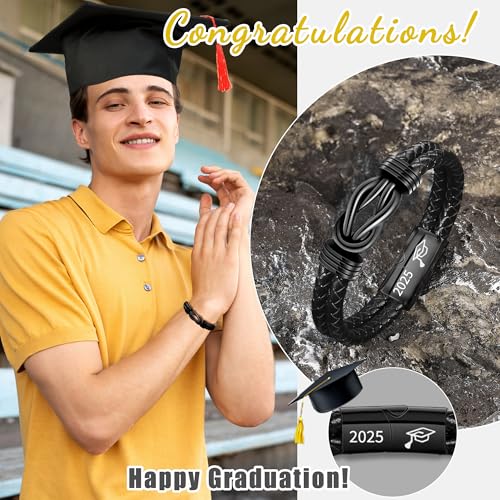 Gifts for Men Leather Bracelet Brown Braided Forever I Love You Gifts for Him Infinity Cuff Bracelets Birthday Gifts for Boyfriend Son Grandson Husband Dad Mens Fathers Day Gift