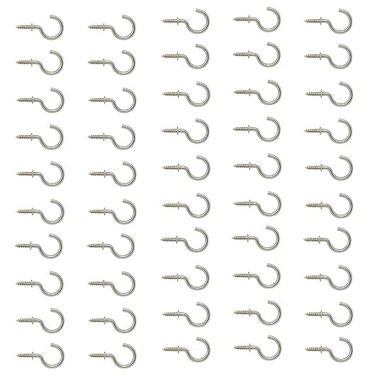 Steel Hooks CP 1/2 Inch Self Tapping (Silver, Set of 50 Pcs) II Use Wooden Cupboard Shower Bathroom Kitchen Cabinet Hangers Perfect Strenght Grip-image-36