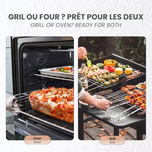 Ofengitter für Bosch-Herd, 455 x 375 mm, Universal-Backofen, kompatibel mit Bosch, Siemens, Neff, Blaupunkt, Viva, 00577170 HEZ634000 Z11CR10X0 Ofenrost, robust