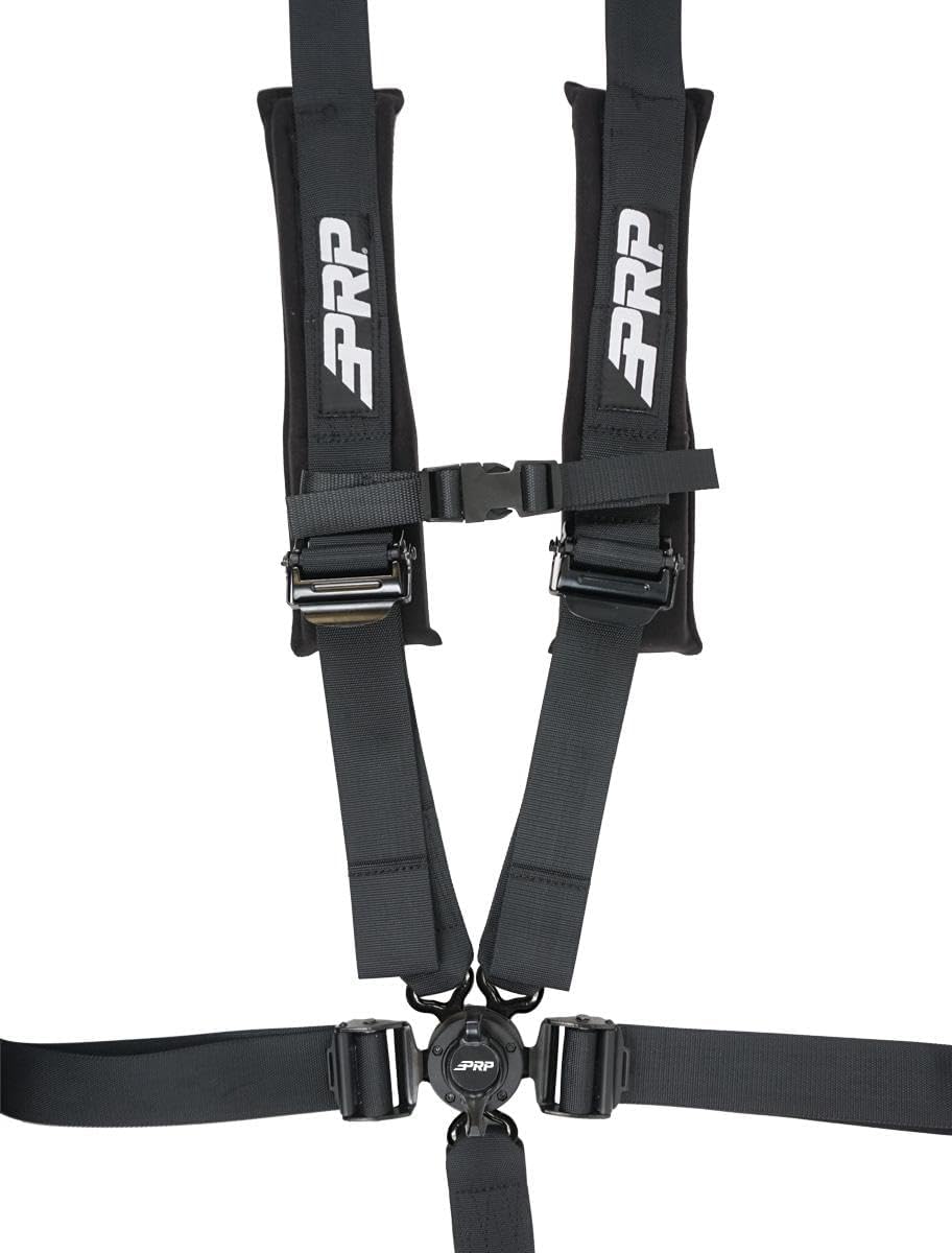 PRP Seats 5 Point 2" Cam-Lock Harness with 2" Padding - EZ Adjusters, Removable Strap (Black)