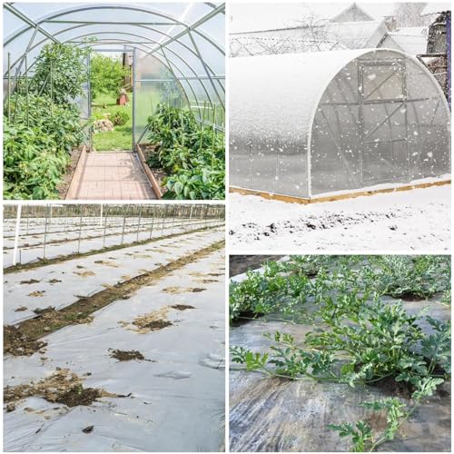 KZQXXT Gewächshausfolie 2X5M Polyethylenfolie Transparent Gewächshausfolie Extra Dick Reißfest Folie Kunststoffplatten für Bauernhöfe, Gärten, Gartenarbeit Treibhaus Folientunnel
