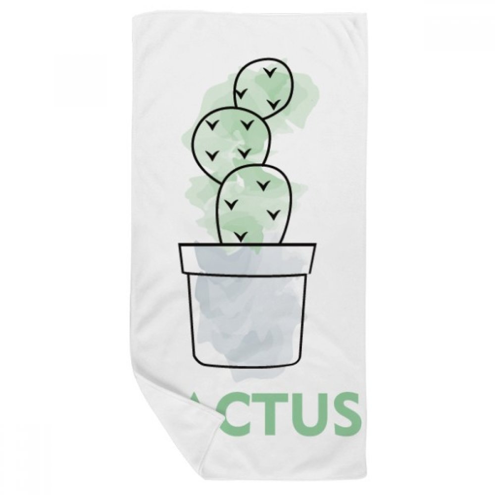 Linge de toilette cactus aquarelle 35x70cm anti-irritation pour peaux sensibles et délicates