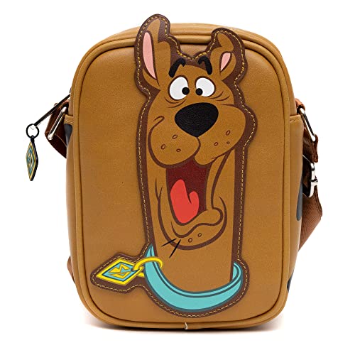 Scooby Doo Bag, Crossbody, Scooby Doo Smiling Face and Spots, Brown, Vegan Leather
