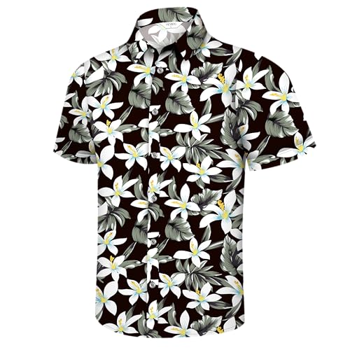 Image of Hawaiian Shirt for Men Tropical Shirts Summer Beach Button Down Short Sleeve Luau Aloha Floral Cruise Vacation Outfit 2026