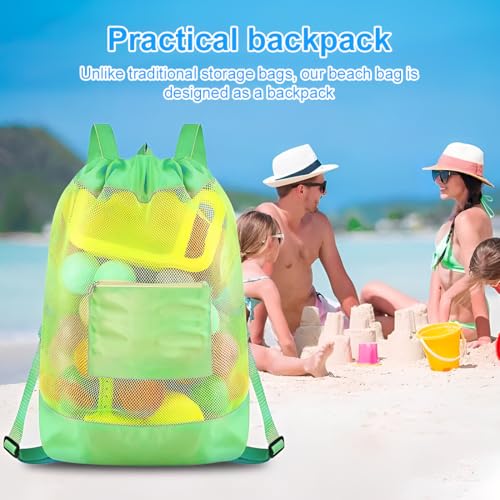 Miniatura 5 de Eihi Bolsa Juguetes Playa, Mochila Antiarena Infantil Grande De Malla