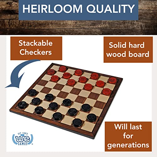 We Games Old School Red And Black Wooden Checkers Set -12 In. #TOP2