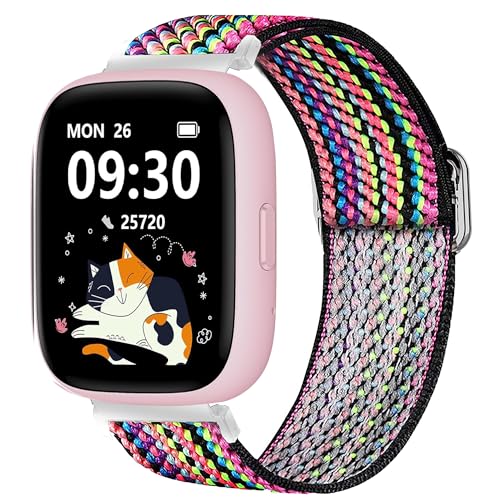 Lamshaw Compatible for BIGGERFIVE Smart Watch Band, 22mm Quick Release Stretch Elastics Nylon Adjustable Replacement Strap Accessories Compatible with BIGGERFIVE BW01, BIGGERFIVE BW02 Smart