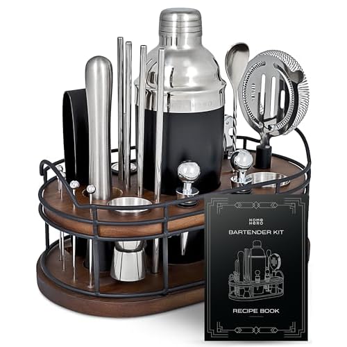 22-Piece Bar Set, Cocktail Shaker, Bartender Kit – Cocktail Kit, Bar Accessories for The Home Bar Set, Cocktail Shaker Set, Cocktail Set, Bar Tools, Bartender Set, Bar Kit, Shaker Set Bartender Kit