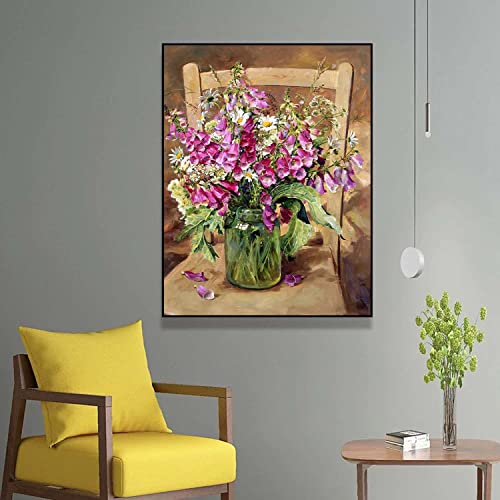 Paint By Numbers For Adults,Flowers Diy Oil Painting By Numbers On Canvas Without Frame 16X20 Inch (40X50Cm) #TOP2