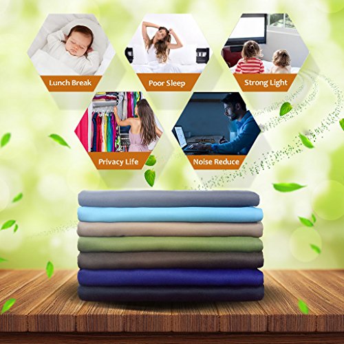 Nicetown NTGMBLKSLD24272C1 Bedroom Blackout Draperies Panels, Three Pass Microfiber Noise Reducing Thermal Insulated Solid Ring Top Window Curtains thumb #6