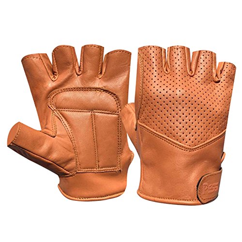 Guanti mezze dita in vera pelle, per autisti