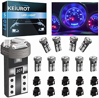 Keiurot T5 74 Led Bulb W3W 37 702721 Led Wedge LED T5 Twist Socket for Car Interior Speedometer Dashboard Instrument Gauge Cluster Indicator Light Panel Dash Lamp 12V Blue,10Pack
