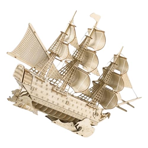 Beaupretty 船模型キット 大人向け 木製パズル 古代帆船模型 木製立ブロックパズル 空間認識向上 リラックス手工芸品