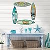 Tatuo Surfboard Wall Decor - Set Of 4 Wooden Hawaiian Beach Signs For Tropical Theme