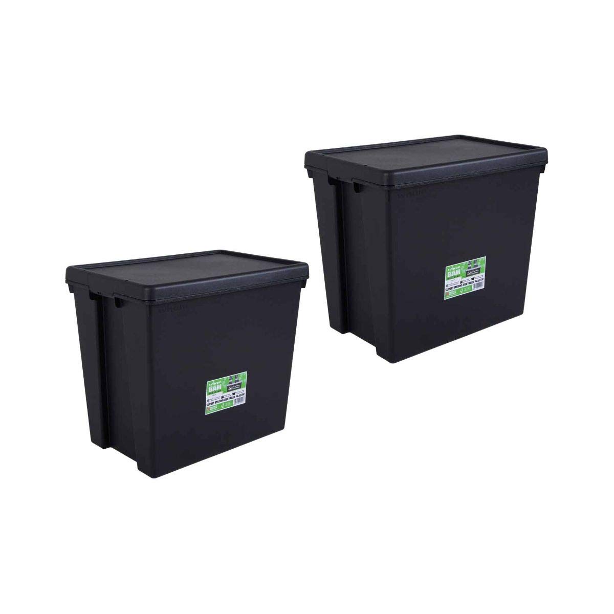 Wham Black Bam Recycled Storage Box And Lid 92Ltr