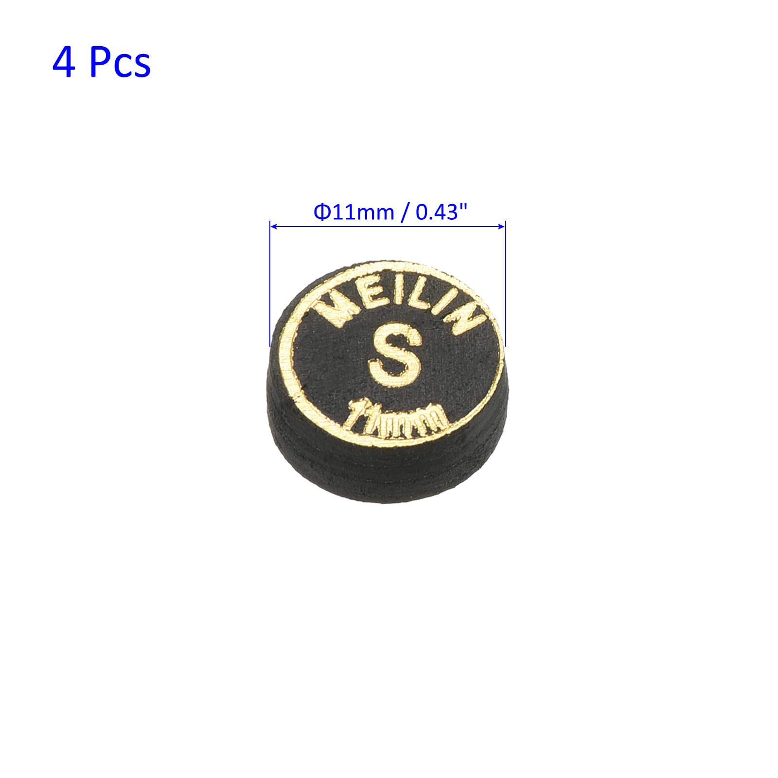 M METERXITY 4 Pack Pool Cue Tips, Laminated Billiard Cue Tips, Soft Multiple Layer Faux Leather - Image 4