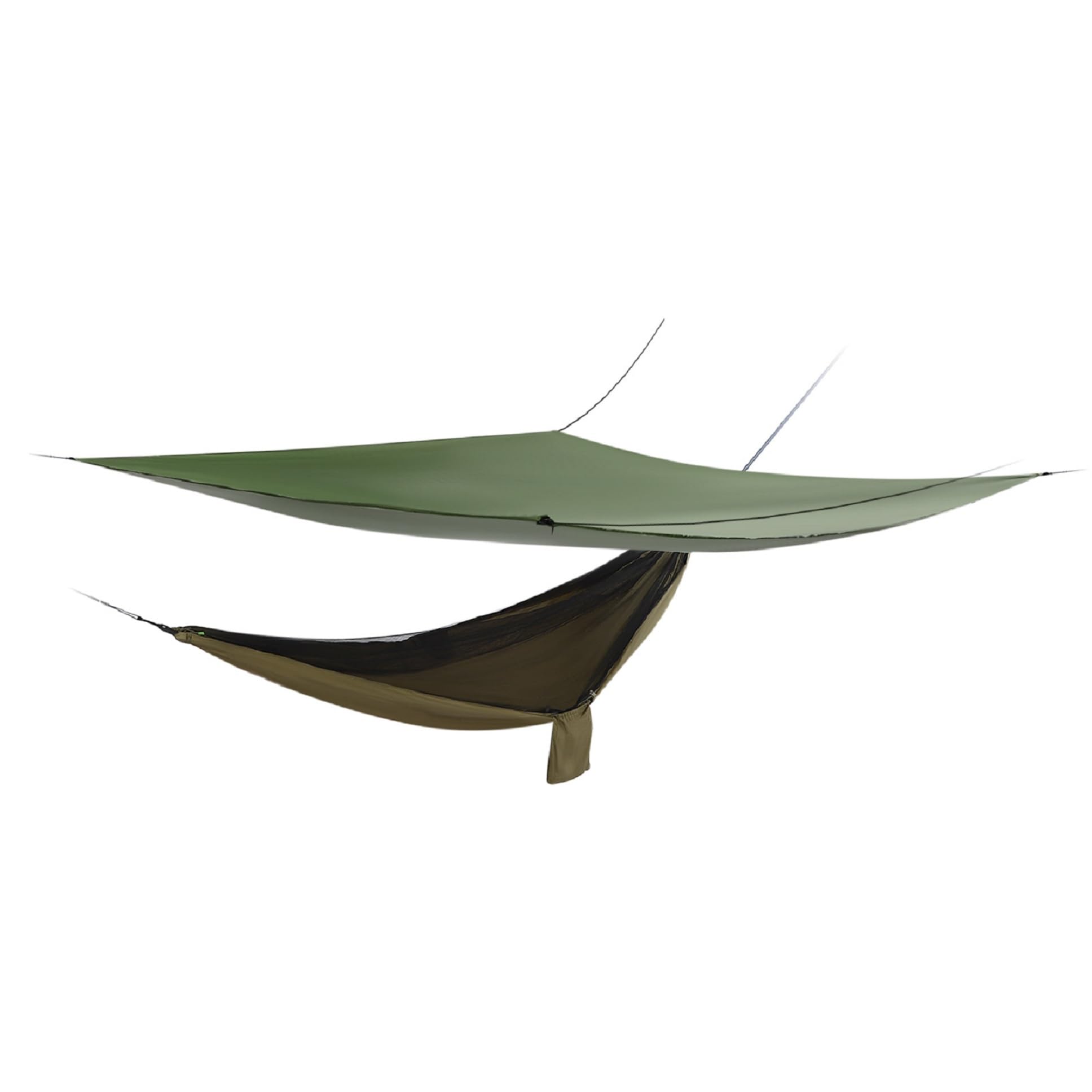 Amaca da campeggio con zanzariera e telone per tenda, traspirante, in nylon e poliestere, da viaggio, portata 200 kg, 2,9 x 1,4 m (verde militare)