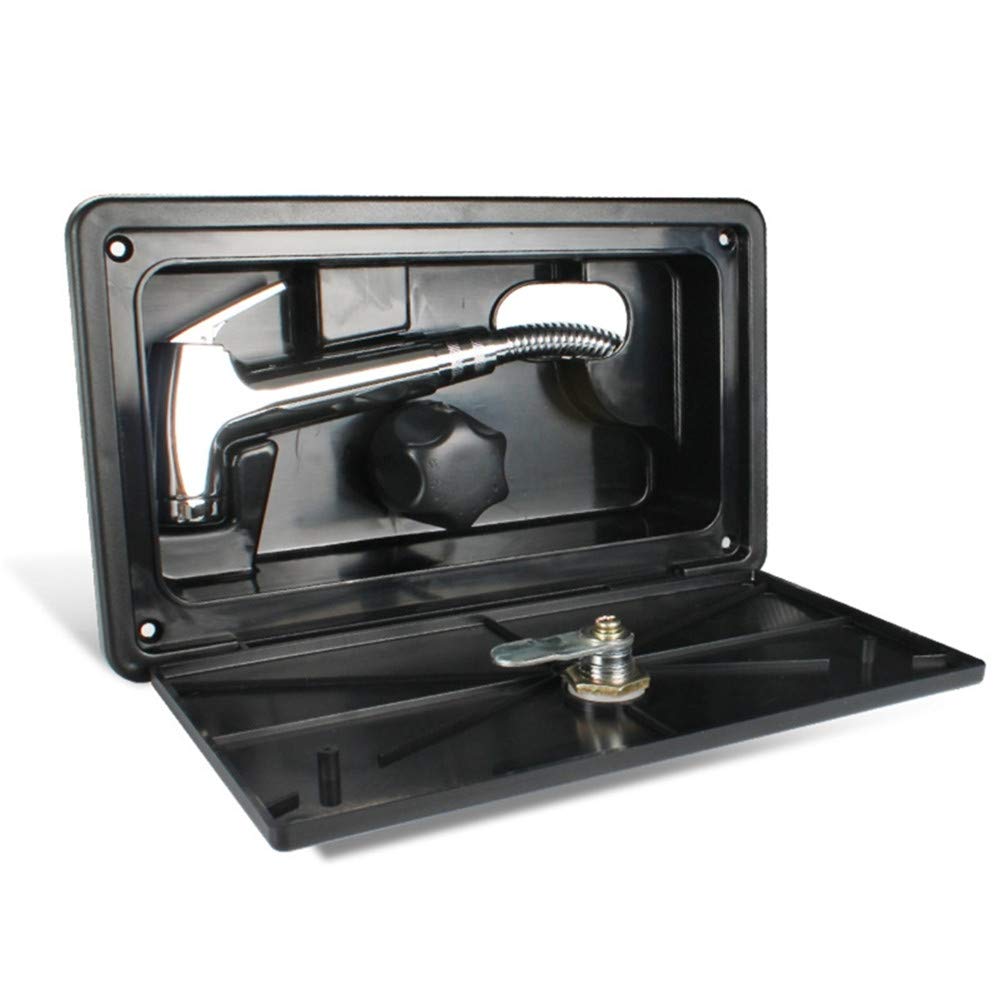 Box Doccia Esterno Interruttore, Kit Box Doccia per Camper Con Serratura, Doccia Rubinetto Tubo Doccia a Parete Kit Tubo Doccia in Metallo Doccia Esterna per Camper per Barche Marine Caravan