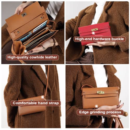 POPSEWING Designer Long Wallet DIY Kit for Women, Leather Purse Clutch Making Kits, Hand Stitched Leather Sewing Kit for Women's Bag, Handmade Bag Craft Kit for Girls Gift (Brown) by POPSEWING - Image 2
