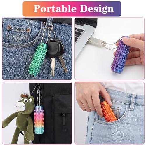 4Pcs Little Pain Ouchies Fidget, Pain Stim Fidget Toy for Adults, 3D Printed Venting Key Pendant, Portable Travel Sensory Toy for Stress Relief & Focus, Office Workers Novelty Gifts for ADHD Anxiety - Image 6