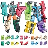 HOPANDOS Number Robots Transforming Toys for Kids Ages 3-8, 12.3