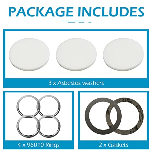 Image of 96010 Water Heater Gasket Kit - Fit for Tank for Use On Atwood Water Heaters, Package Includes 4 x 96010 Rings, 3 x Asbestos Washers and 2 x Gasket(9 Parts)