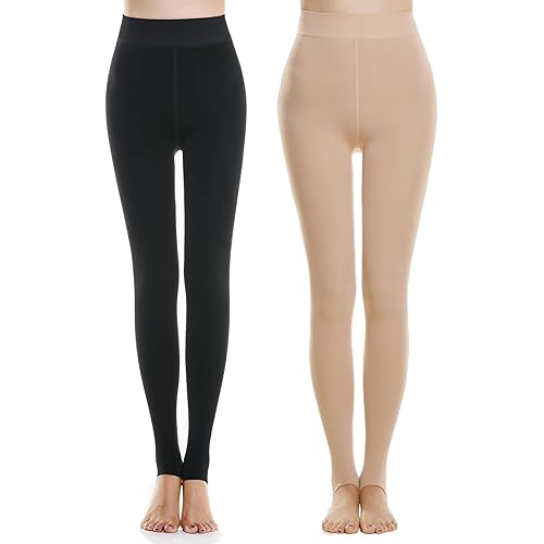 Blostirno Women's Fleece Lined Tights Thermal Pantyhose Leggings Opaque Winter Warm Thick Stockings Tights