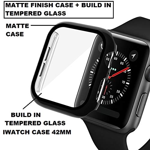 AE-MOBILE-ACCESSORIES-Compatible-iWatch-Case-with-Screen-Protector-Accessories-Slim-Guard-Thin-Bumper-Full-Coverage-Matte-Hard-Cover-Defense-Edge-Black