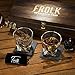 Frolk Whiskey Chillers Premium Gift Set, Set Of 6 Extra Large Stainless Steel Whiskey Stones, 2 Large Twisted Whiskey Glasses (11 oz), Freezer Base, Velvet Pouch & Tongs In Novelty Wooden Box