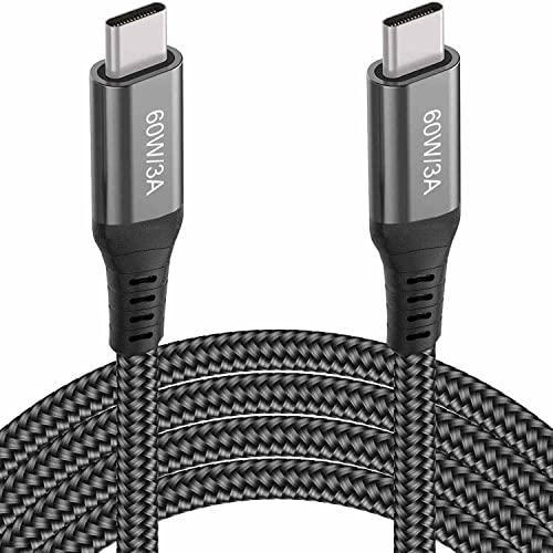 Grtoeud 20FT Long USB-C to USB-C Cable 60W, Type-C to Type-C Cable 2.0 Grey