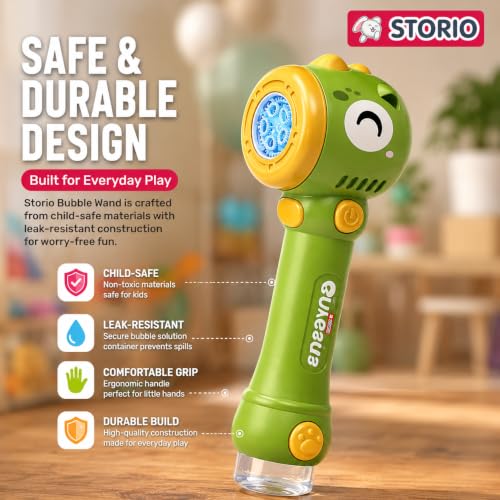 Image of Storio Bubble Wand Machine for Kids 3+ Years - Duck | Automatic Bubble Maker Toy with LED Lights & 12 Bubble Holes | Outdoor Bubble Toy for Boys Girls | Birthday Return Gifts Party Favors for Kids