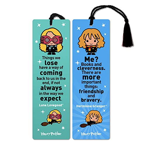 Re-Marks Harry Potter Bookmarks, Hermione Granger and Luna Lovegood Bookmarks, Novelty Page Markers with Tassels, Pack of 2