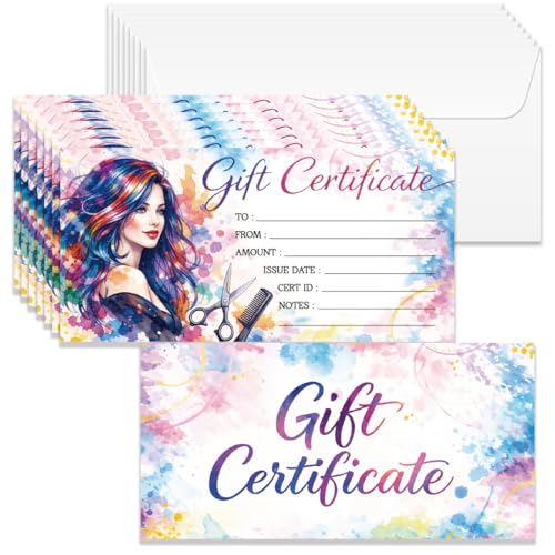 Doodlream 40 certificats-cadeaux salon coiffure 6,6" x 3,3"