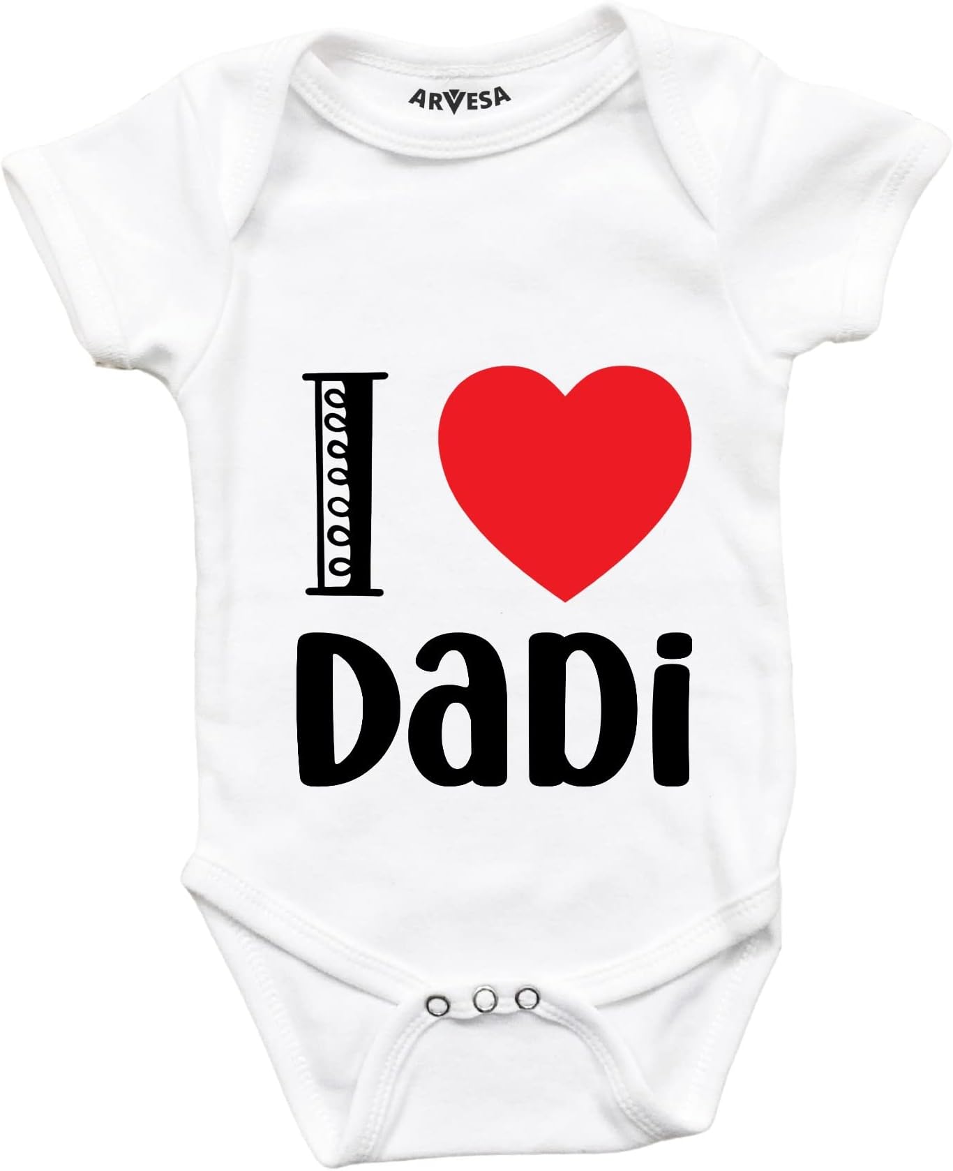 ARVESA I Love Dadi R-1220 White 0-3 Months Romper for Baby Boy & Girl dress