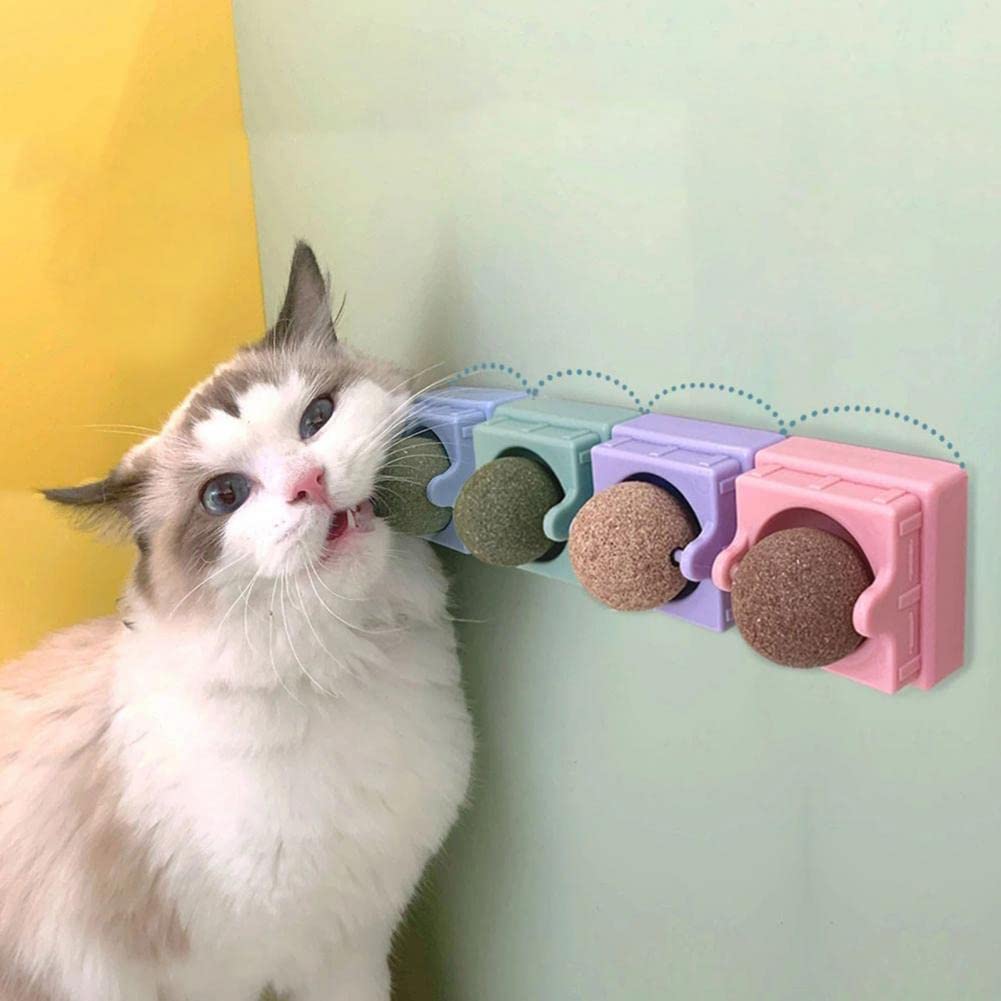 Juguete Ecológico para Gatitos Pelota De Goma para Gatos Diseño Giratorio Mano De Obra Fina Pelota De Hierba Gatera Juguetes para Gatos
