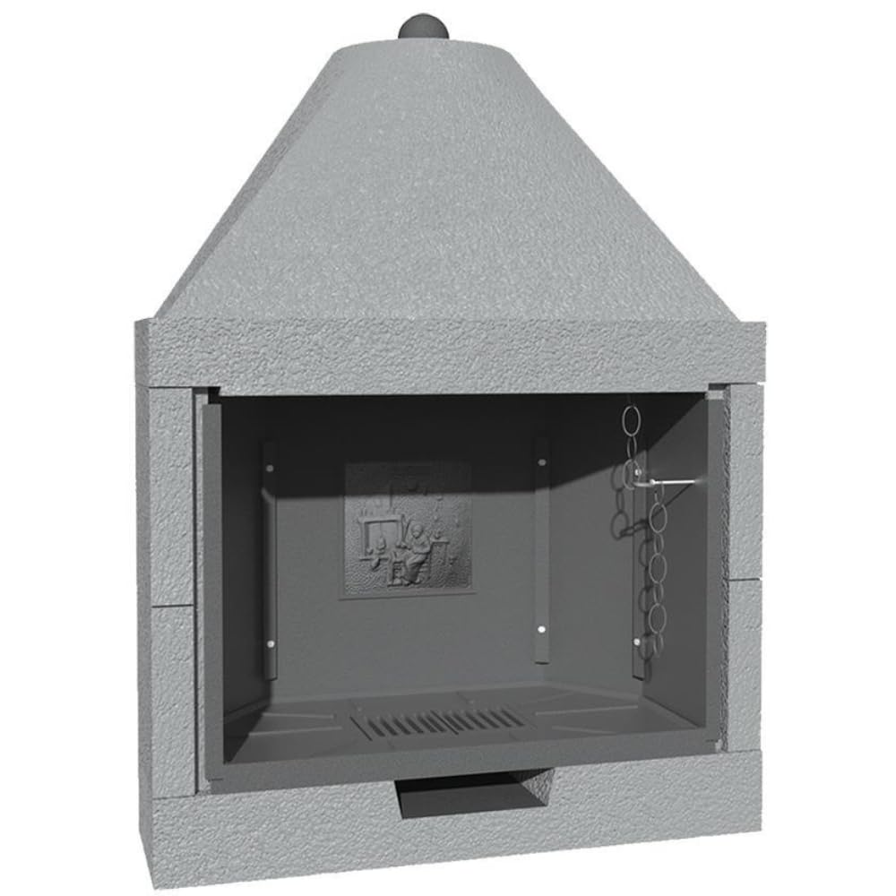 Camino Legna Prefabbricato Ghisa Focolare Aperto M110 TGH Design Ambiente Arredo Interni Riscaldamento