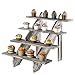 MyGift Rustic Torched Brown Wood Retail Display Riser, Cascading 4-Tier Decorative Merchandise and Cupcake Stair Stand