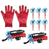 Ancuioyz 2 set Niños Super Spider Launcher Guantes Cosplay Guantes Launcher Wrist Playset Spider Hero Guantes Plastic Launcher Guantes Niños Jugar Juguetes educativos
