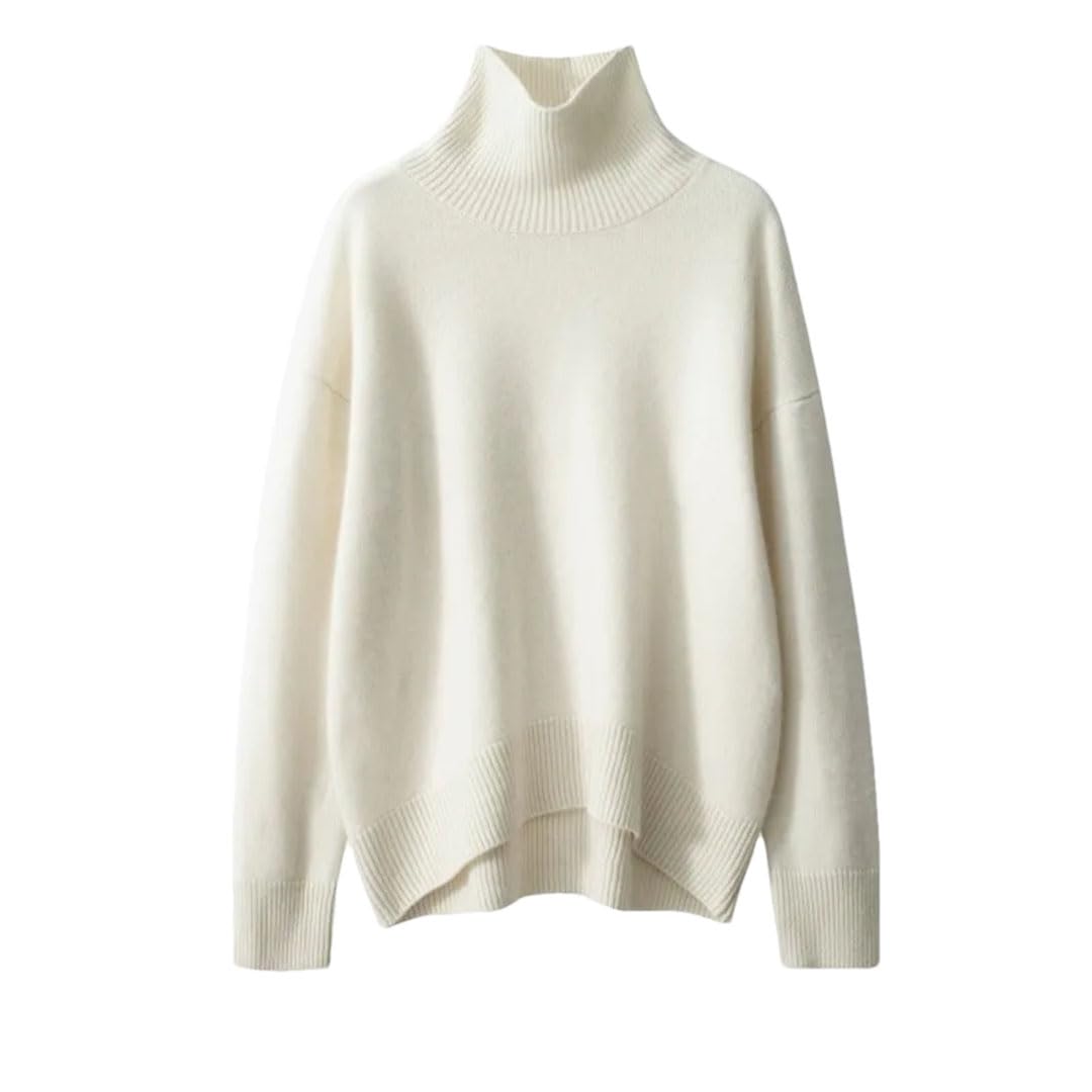 Suéter De Cachemira De Cuello Alto para Mujer, Suéter Básico De Punto Suelto Cálido, Chaqueta, Tops
