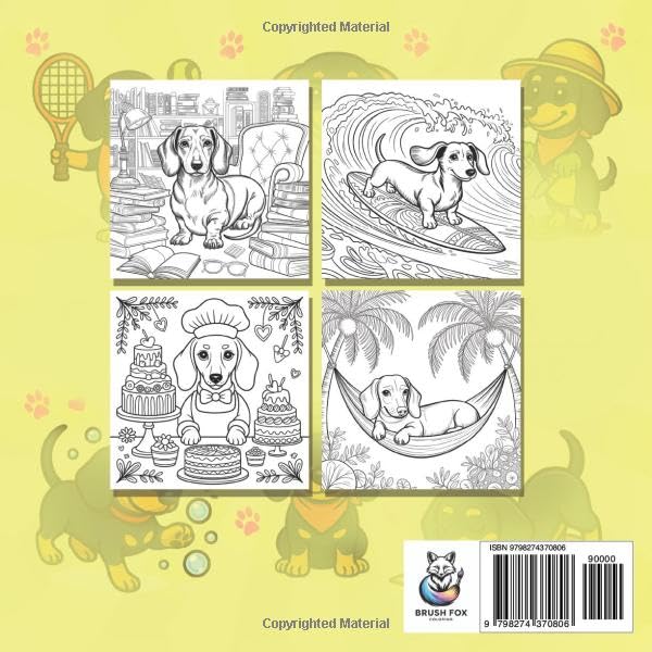 Dachshund Doodles: Wiener Dog Coloring Book For Adults image 3