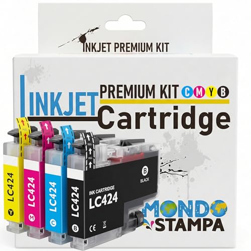 Cartouches Brother LC424 pack de 4 couleurs d'encre 750 pages pour DCP-J1200W DCP-J1200WE