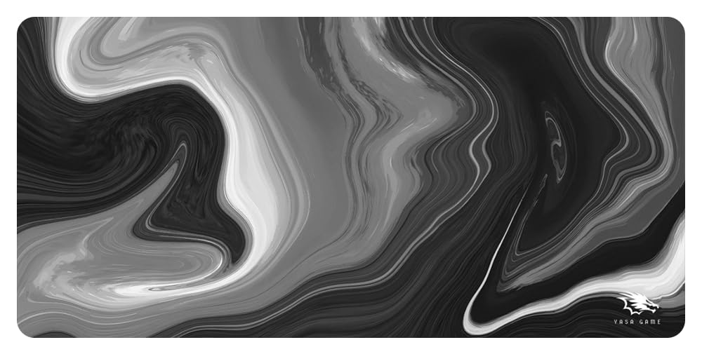 YASA GAME Extended Large Gaming Mouse Pad XXL & XXXL Full Desk ART style & Mousepad Non-Slip Rubber Base Big Keyboard Mat with Stitched Edges for Gaming (KOMO Black, 120x60cm)