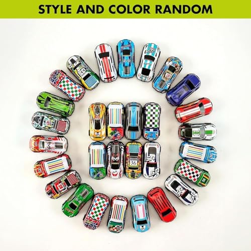 Image of Pull Back Toy Cars for Kids Set of 6 | Die Cast Metal Mini Racing Cars with International Flag Designs | Friction Powered Toy Cars for Boys & Girls Age 3+ | Small Car Playset
