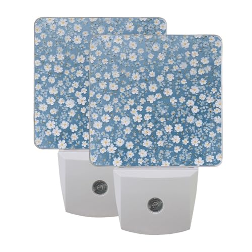 Lámpara de noche LED con sensor de luz azul clara
