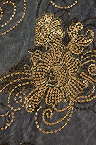 Image of BABEYOND 1920s Sequined Shawl Wraps for Women Fringed Evening Cape Wedding Bridal Shawl Scarf for Evening Dresses Party