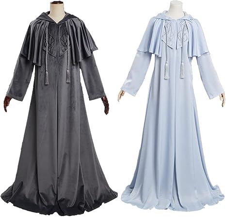 Amazon ファイナルファンタジーxiv コスプレ衣装 アシエン 古代人 ヴェーネス エメトセルク マント着 暁月のフィナーレ 黒 白選択 仮面追加販売 藍鼠色 女l コスプレ 仮装 通販